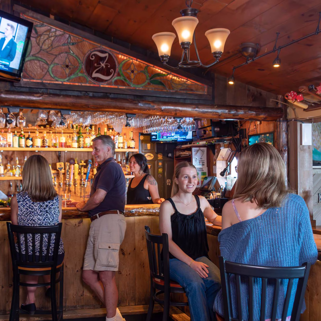 Patrons at the bar, Hyde Away Inn